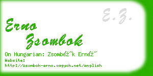 erno zsombok business card